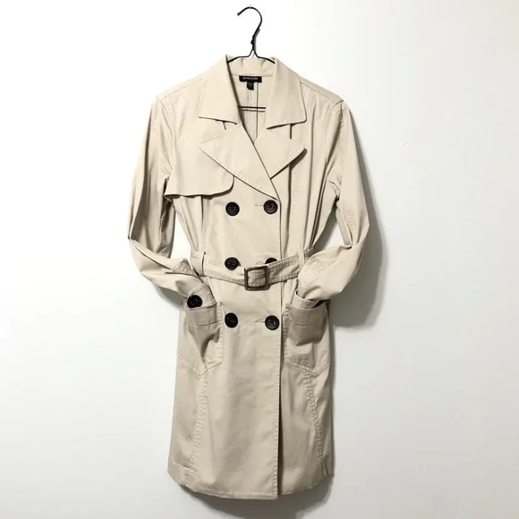 bebe Trench Coat Belted With Pockets Size Medium - Picture 1 of 10